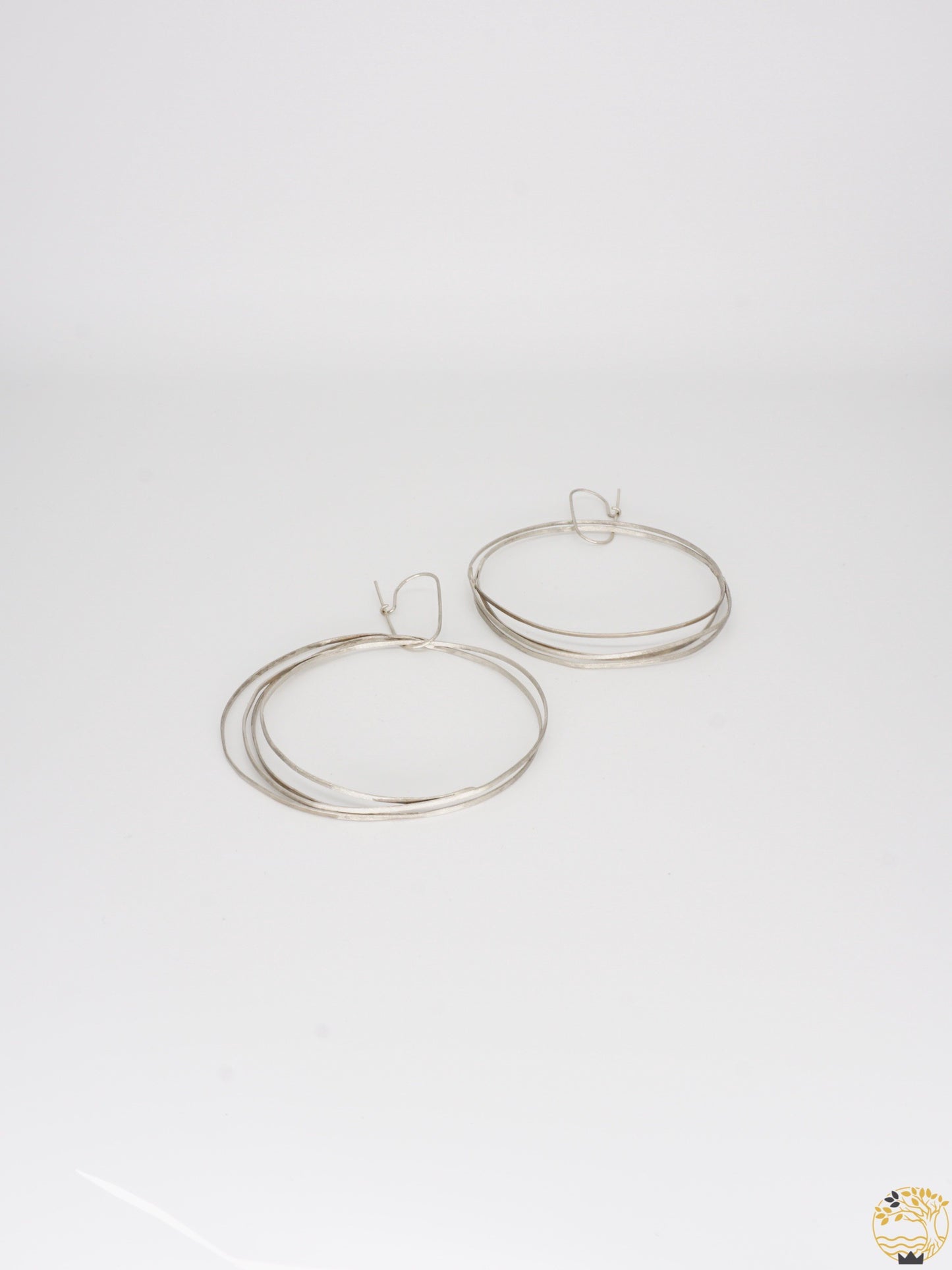 Ohrringe mit mehreren Ringen aus Alpaka/Neusilber